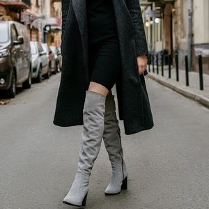 NEW!! Circus by Sam Edelman Sz 7.5 VIVICA Gray Suede Over the Knee Boots